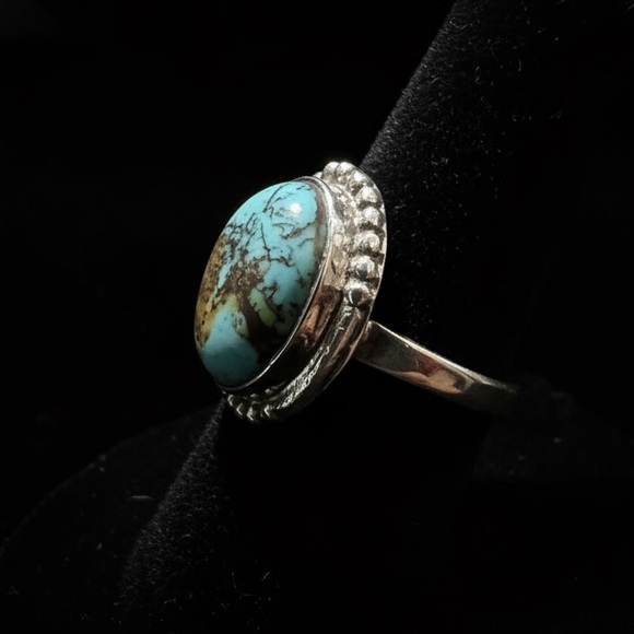 Sterling Silver genuine kingman Turquoise Ring - Picture 3 of 6